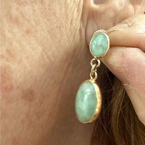 •Sold• 14k Jadeite bezel Dangle Earrings